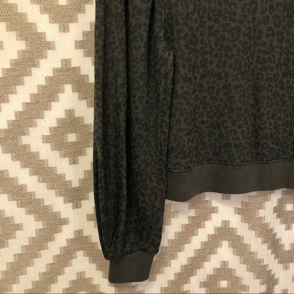 Ulla Johnson Lula Forest Green Leopard Pullover Sweatshirt - Picture 4 of 9